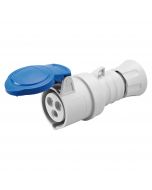 Gewiss GW62004FH HP - IP44/IP54 - 2P+E 16A 200-250V 50/60HZ - BLUE - 6H - FAST WIRING STRAIGHT CONNECTOR - Buy online from Sparkshop