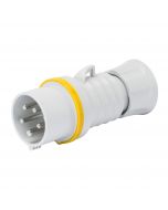 Gewiss GW60001FH HP - IP44/IP54 - 2P+E 16A 100-130V 50/60HZ - YELLOW - 4H FAST WIRING STRAIGHT PLUG - buy online from Sparkshop