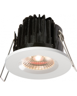ML Accessories VFRCOBWW LED Fire Rated Downlight 3000K Warm White IP65 7W comes with Dimmable Driver and White Bezel