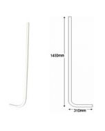 Hockey Stick 38mm - white, surface mounted, suitable for on external walls.