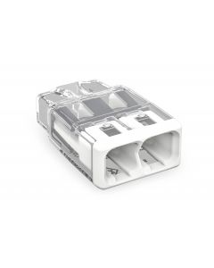 Wago 2773-402 COMPACT Splicing Connector Max. 4mm²; 2-Conductor; Transparent Housing; White Cover (Box of 120)