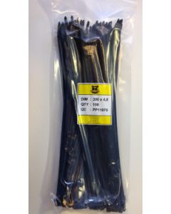 Kompress KCT300-4.8BL Cable Ties 300 x 4.8mm Pack of 100 Black