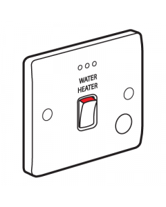 Legrand Synergy 730116 Double Pole Switch Marked Water Heater FO & Neon 20A 250V White