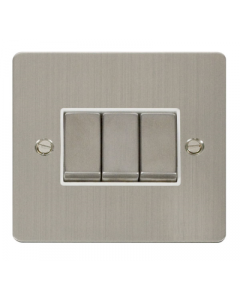 Scolmore Define FPSS413WH  Ingot Plate Switch 10A 3G 2 Way White Insert