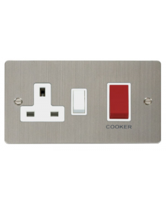 Scolmore Define FPSS204WH 45A DP Switch and 13A DP Switched Socket White Insert