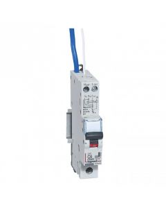 Legrand 418980 RCBO - DX³ 10000 with Blue Neutral Lead, 1P 230 V~  6A - 30 mA A Type C Curve - Buy online from Sparkshop