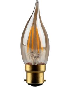 4W LED Filament Candle, Bent-tip, B22,Gold finish, 20000hrs, 2700K