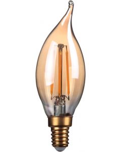 4W LED Filament Candle, Bent-tip, E14,Gold finish, 20000hrs, 2700K 