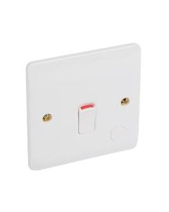 Legrand Synergy 730016 Double Pole Switch with Flex Outlet and Red LED Power Indicator 20A 250V