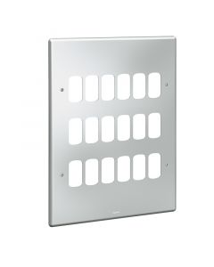 Legrand Synergy 733986 18 Gang Grid Plate Metal Clad - buy online now from SparkShop
