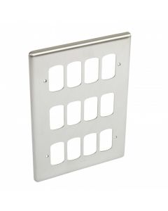 Legrand 833185 3x2 Gang 12 Module 207x146mm Small Aperture Frontplate in Brushed Steel - Buy online from Sparkshop