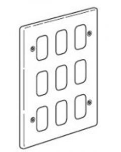 Legrand Synergy 833384 Frontplate, 3x2 Gang 9 Module Small Aperture, Polished Stainless Steel, Size: 207x146mm