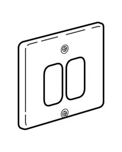 Legrand Synergy 833392 Frontplate, 1 Gang 2 Modules Small Aperture, Polished Stainless Steel, Size: 86x86mm