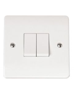 Scolmore CMA012 10AX 2 Gang 2 Way Plate Switch