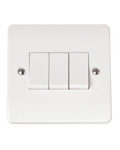Scolmore CMA013 10AX 3 Gang 2 Way Plate Switch
