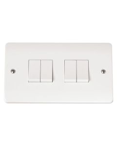 Scolmore CMA019 10AX 4 Gang 2 Way Plate Switch