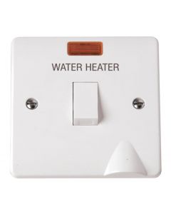 Scolmore CMA046 20A DP Water Heater Switch With Flex Outlet & Neon