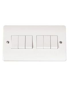 Scolmore CMA105 10AX 6 Gang 2 Way Plate Switch