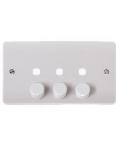 Scolmore CMA147PL 2 Gang Unfurnished Dimmer Plate & Knobs (1200W Max)