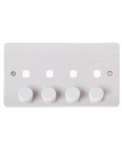 Scolmore CMA148PL 2 Gang Unfurnished Dimmer Plate & Knobs (1600W Max)