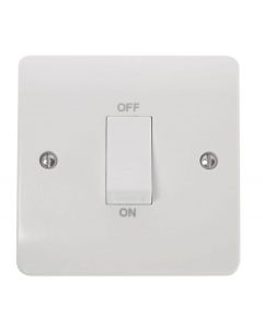 Scolmore CMA500 45A 1 Gang DP Switch With White Rocker