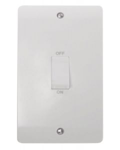 Scolmore CMA502 45A 2 Gang DP Switch With White Rocker