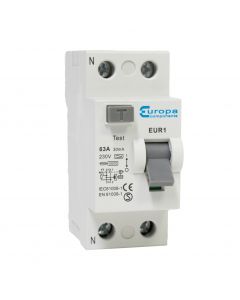 Europa Components EUR140.30/2A 40A 30mA Trip 2 Pole Type A DP RCCB - Buy online from Sparkshop