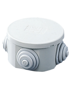 Gewiss GW44001 Junction Box with Plain Press-On Lid IP44, Internal Dimensions Ø 65x35, Walls with Cable Glands