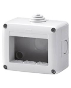 Gewiss GW27003 Enclosure, Surface Mounting Protected Empty 3G, System 40 Std, Size: 99x82x55mm