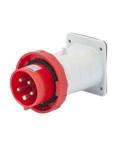 Gewiss GW60242 IP67 3P+N+E 32A 380-415V 50/60HZ RED - 6H Screw Wiring Straight Flush Mounting Appliance Inlet - Buy online from Sparkshop