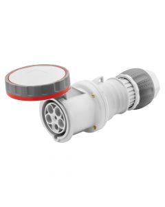 Gewiss GW63053H STRAIGHT CONNECTOR HP - IP66/IP67/IP68/IP69 - 3P+N+E 63A 346-415V 50/60HZ - RED - 6H - MANTLE TERMINAL - Buy online from Sparkshop