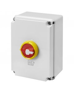 Gewiss GW70494P Isolator HP Emergency 125A 4P IP66/67/69 Isolating Material Box with Lockable Red Knob - Buy online from Sparkshop