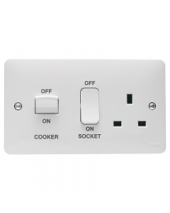 Hager Sollysta WMCC50 White Moulded 45A Cooker Control Unit 