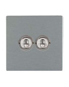 Hamilton Sheer CFX 84CT22 20A 2 Gang 2 Way Toggle Switch Satin Stainless