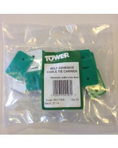 Tower 65CT05B Cable Tie Self Adhesive Carrier 5mm Pack of 25