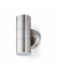 JCC JC17060 Twin GU10 Stainless Steel Up/Down Wall Light 7W LED Max, IP44 - Buy online from Sparkshop