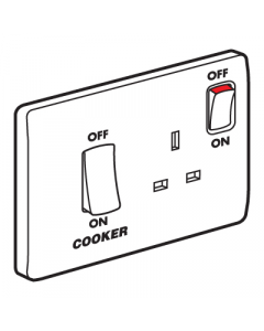 Legrand Synergy 730028 Cooker Control Unit Double Pole Switch and Socket 45A 250V