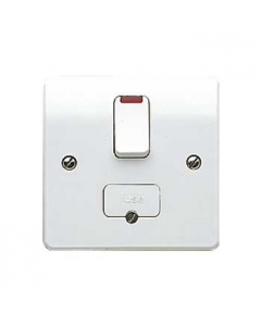 MK Logic K370WHI 13A DP Switched Fused Neon, c/w Base Flex Outlet Connection Unit