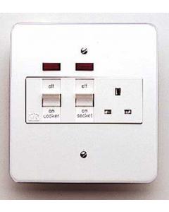 MK Logic K5011WHI Cooker Control Switch, DP Main Switch & Socket c/w Neon