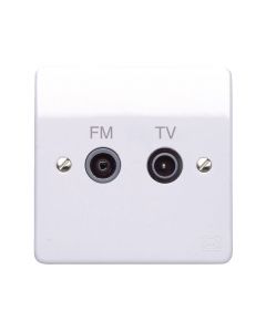 MK Logic K3552WHI Socket, Twin TV/FM Diplexer