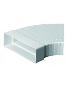 Polypipe Domus 545, Supertube, Rigid Duct, 204 x 60mm, Horizontal Bend With Cutting Guides, Adjust Up To 45º, White