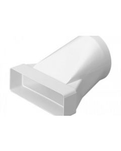 Polypipe Domus 570, Rigid Duct, 204x60-Ø125mm, In-Line Adapter, Round-Rectangular, White