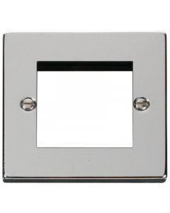 Scolmore Deco VPCH311 Victorian 1 Gang 2 Module Frontplate in Polished Chrome