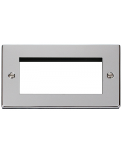 Scolmore Deco VPCH312 Victorian 2 Gang 4 Module Frontplate in Polished Chrome - Buy online from Sparkshop