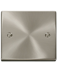 Scolmore VPSC060 Victorian 1 Gang Blanking Plate in Satin Chrome - Buy online from Sparkshop