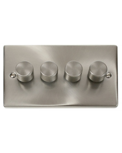 Scolmore VPSC154 Click Deco Victorian Satin Chrome 4 Gang 2 Way 400W Dimmer Switch- buy online from SparkShop