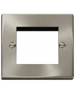 Scolmore Deco VPSC311 Victorian 1 Gang 2 Module Frontplate in Satin Chrome -Buy online from Sparkshop