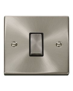 VPSC411BK Click Deco Victorian Satin Chrome 1 Gang 2 Way Switch with black insert