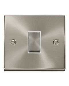 VPSC411WH Click Deco Victorian Satin Chrome 1 Gang 2 Way Switch with white insert
