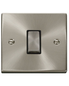 Scolmore Deco VPSC425BK Victorian 10A 6 Gang 2 Way Plate Switch in Satin Chrome with Black Insert - Buy online from Sparkshop